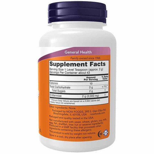 D-Mannose Pure Powder Organic, NOW